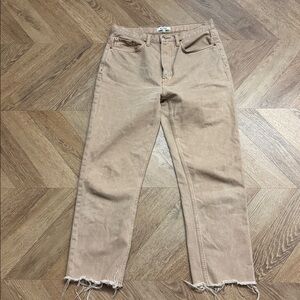 RE/DONE 70s Original Ultra High Rise Stove Pipe in Washed Khaki